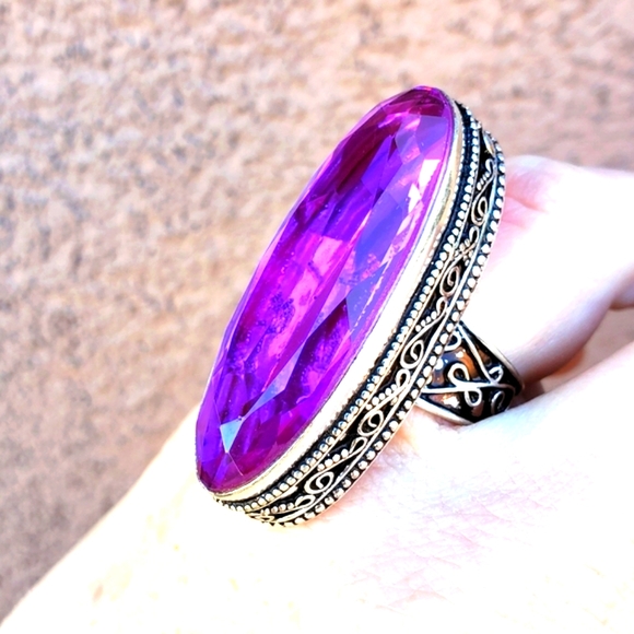 New Amazing Oversized Iolite 925 Silver Statement Ring. - Picture 12 of 13
